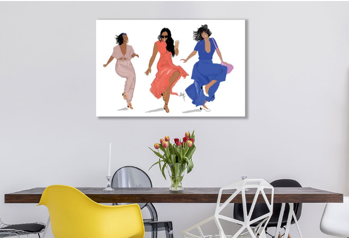 " 3 Girls Have Fun" |Canvas Print