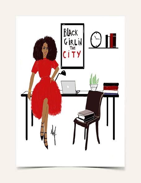 "Black Girl In The City" | Art Print - Nicholle Kobi