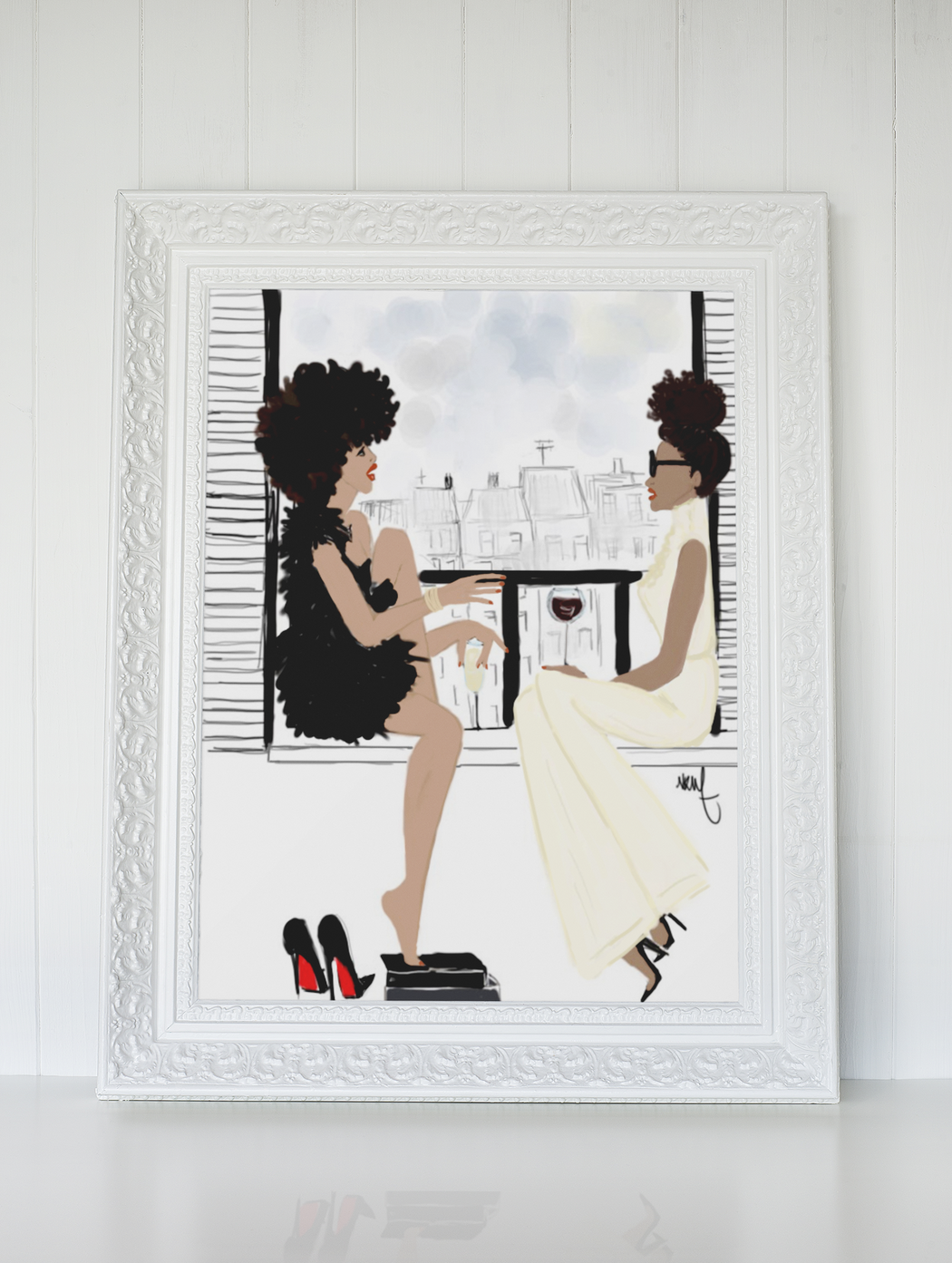 "Black Girl x Balcony" | Art Print