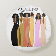 Queens Noire Edition I  Round Throw Pillow (16")