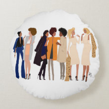 Sister Friends Edition I  Round Throw Pillow (16")