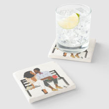 Lovers  I Stone Mable Coaster