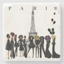 Parisian Noire  I Stone Mable Coaster