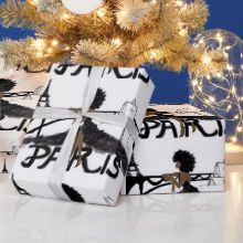 Glossy Wrapping Paper, 30" x 6' Wrapping PaperI  Noire Parisian